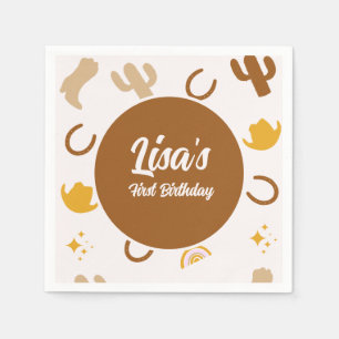 Guardanapo De Papel Retro Rodeo Cowboy Boho Aniversário