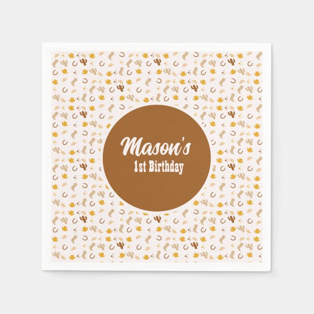 Guardanapo De Papel Retro Rodeo Cowgirl Cowboy Bohemian Aniversário (Frente)