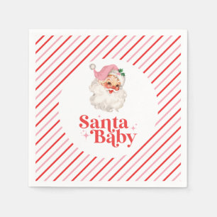 Guardanapo De Papel Retro Rosa Santa Bebê chá de bebê de Natal
