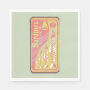 Guardanapo De Papel Retro Sardinhas Poster