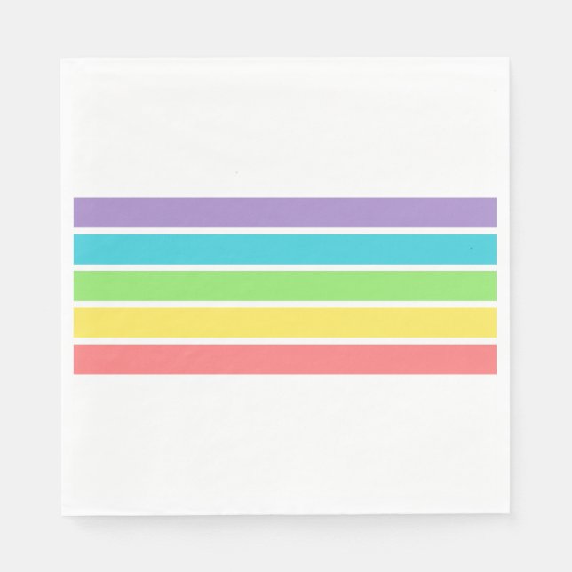 Guardanapo De Papel Retro Seja Feliz Aniversário do Arco Arco-Íris Com (Frente)