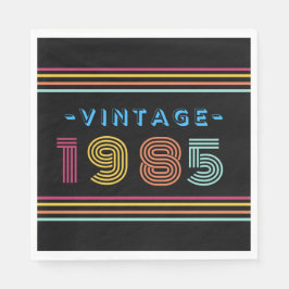 Guardanapo De Papel Retro Stripe Neon Bright Napkins 1985