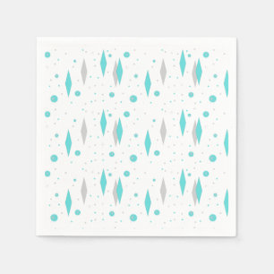 Guardanapo De Papel Retro Turquoise Diamond & Starburst Paper Napkins