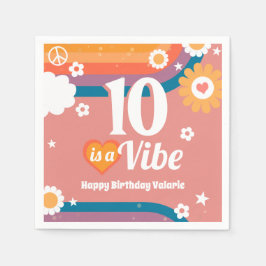 Guardanapo De Papel Retro Vibe 10º aniversário