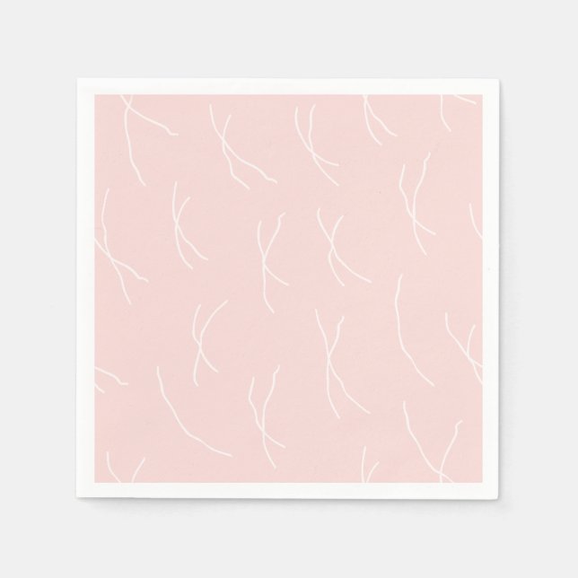 Guardanapo De Papel Retro Warm Abstract Dashes | Dusty Blush (Frente)