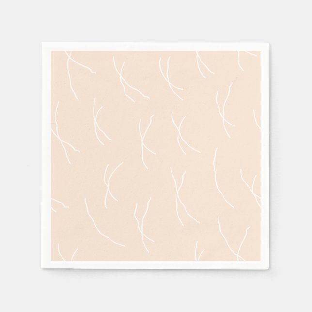 Guardanapo De Papel Retro Warm Abstract Dashes | Light Apricot (Frente)