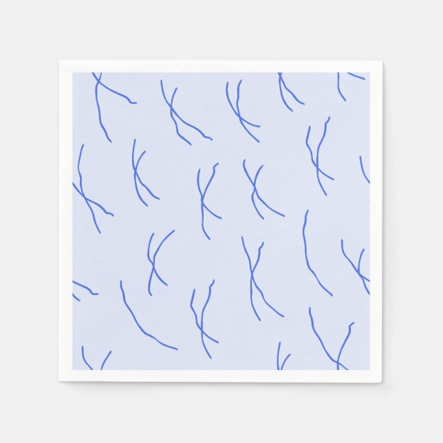 Guardanapo De Papel Retro Warm Abstract Dashes | Royal Blue (Frente)