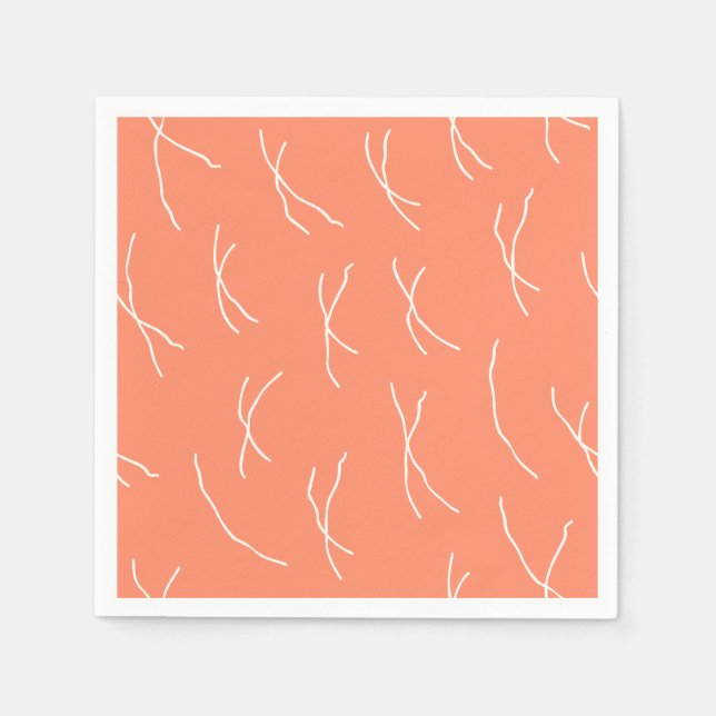 Guardanapo De Papel Retro Warm Abstract Dashes | Salmon Pink (Frente)