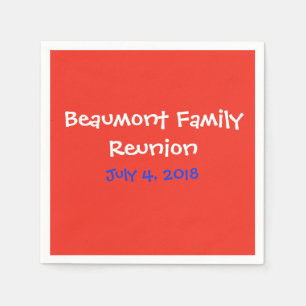 Guardanapo De Papel Reunião de família azul branca vermelha