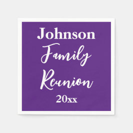 Guardanapo De Papel Reunião Familiar Roxo e Branco Nome Modelo