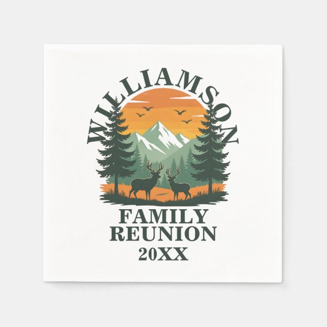 Guardanapo De Papel Reunião Rustic Wilderness Family (Frente)