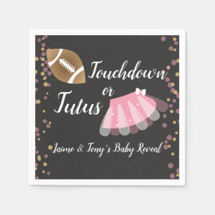 Guardanapo De Papel Revelação de Bebê Tutus ou Touchdown