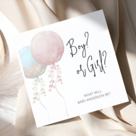 Guardanapo De Papel Revelação de Gênero de Menino ou Menina Rosa e Azu