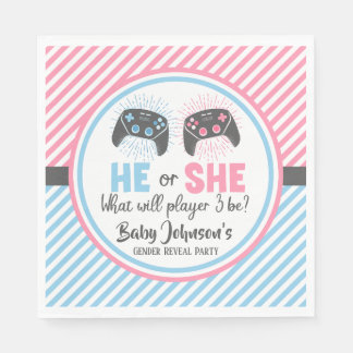 Guardanapo De Papel Revelação de Gênero do Bebê Gamer Bonito