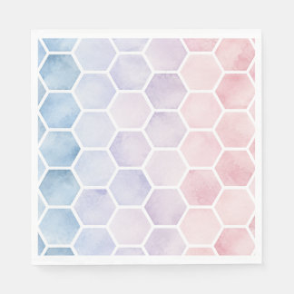 Guardanapo De Papel Revelação de Gênero Mel hexagonal com Aquarela Ros