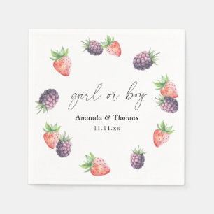 Guardanapo De Papel Revelação do Sexo com Frutas. Menina ou Menino