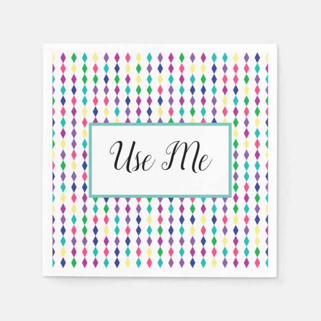 Guardanapo De Papel Rhombus giratório colorido, com padrão (Frente)