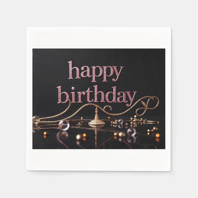 Guardanapo De Papel Rich Pink Blush elegante e luxuoso extravagante (Frente)