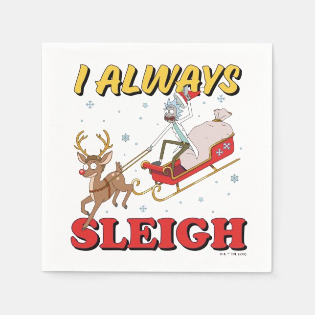 Guardanapo De Papel Rick e Morty | I Sleigh Sempre (Frente)