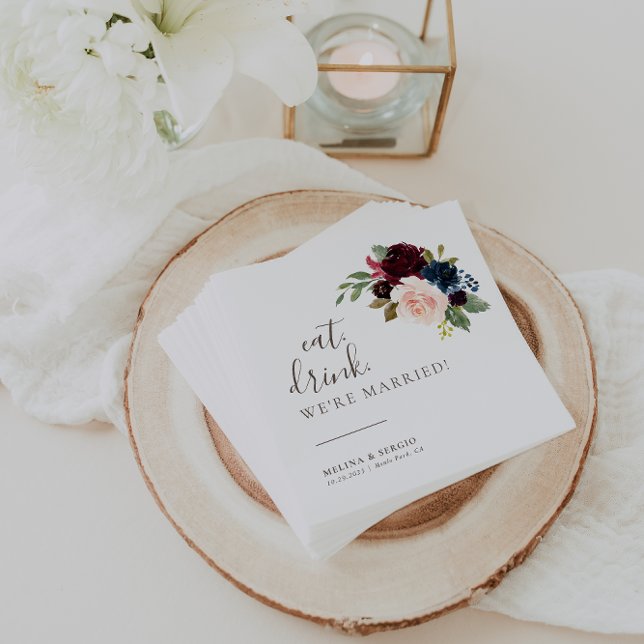 Guardanapo De Papel Rico clássico Coma Bebida Casamos (Criador carregado)