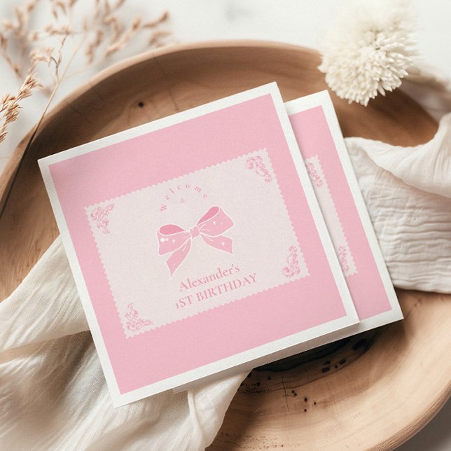 Guardanapo De Papel Rico Floral ONE Arco Elegante primeiro aniversario (Criador carregado)