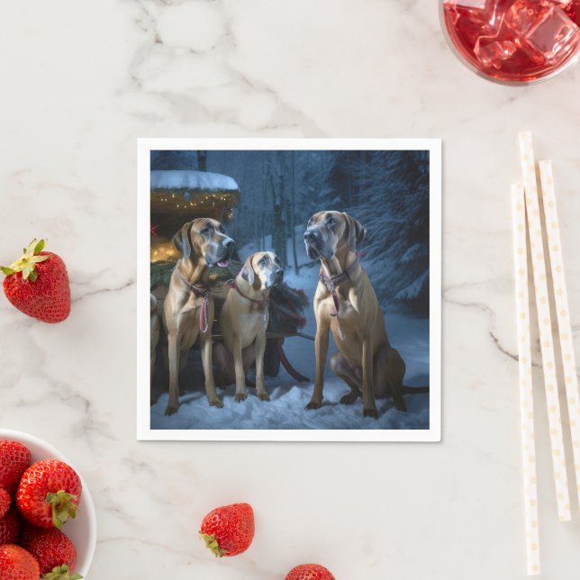 Guardanapo De Papel Ridgeback Ridgeback Snowy Sleigh Decência de Natal (Insitu)