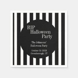 Guardanapo De Papel RIP Halloween Black and White Stripe Party