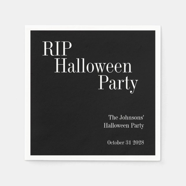 Guardanapo De Papel RIP Halloween Party Black and White (Frente)