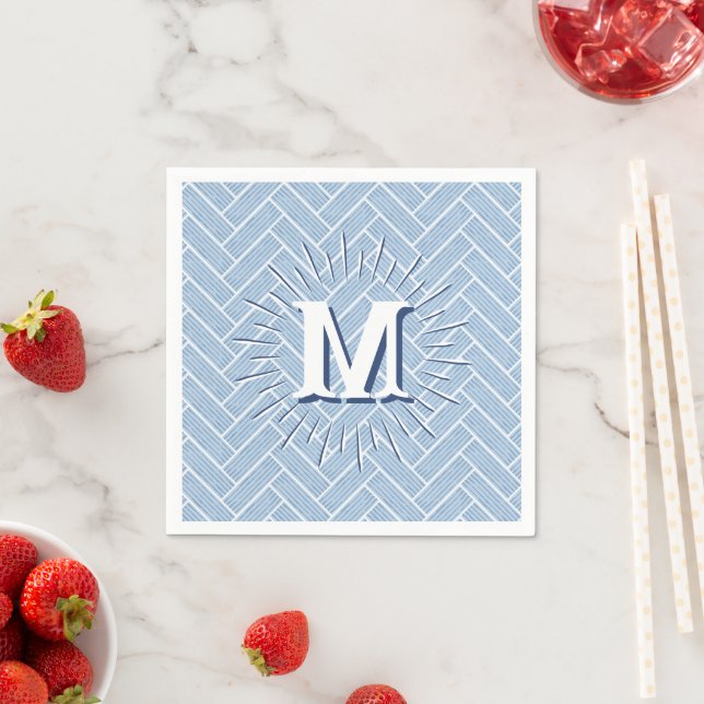 Guardanapo De Papel Ripple Herringbone em Ardósia Personalizado (Insitu)