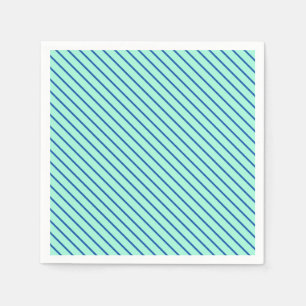 Guardanapo De Papel Riscas diagonais - aqua e marinho