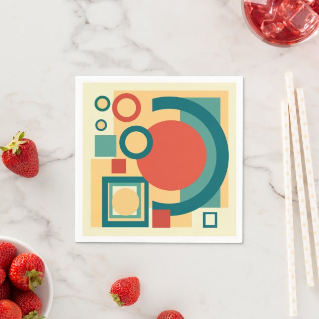 Guardanapo De Papel Risógrafo geométrico de retrô-safra, risoprint (Insitu)