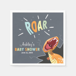Guardanapo De Papel Roar Dinossaur Chá de fraldas Dino Paper Napkins B