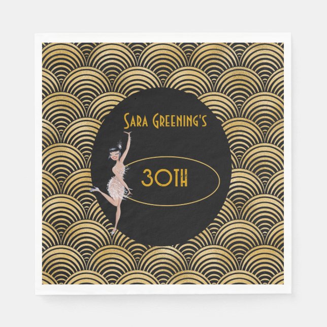 Guardanapo De Papel Roaring 20's Flapper Twenties Excelente Gatsby 192 (Frente)