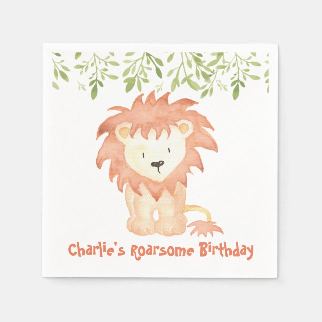 Guardanapo De Papel Roarsome Birthday Napkins (Frente)