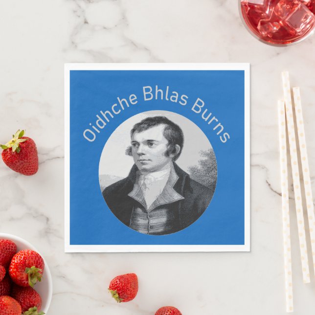 Guardanapo De Papel Robbie Burns - Oidhche Bhlas Burns Cinza Claro (Insitu)