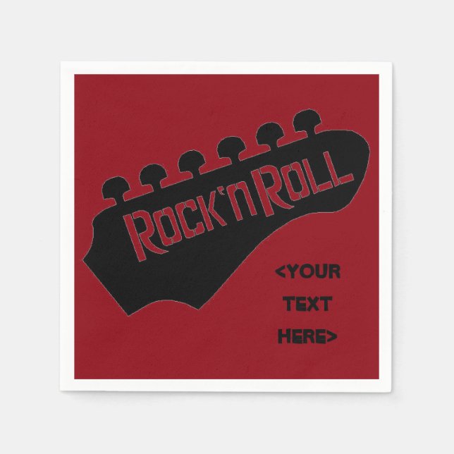 Guardanapo De Papel Rock and Roll Guitar Personalizado Napkins (Frente)