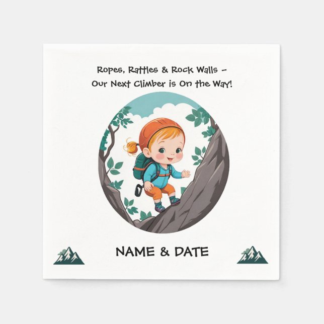Guardanapo De Papel Rock Climventure Theme Girl Napkin (Frente)