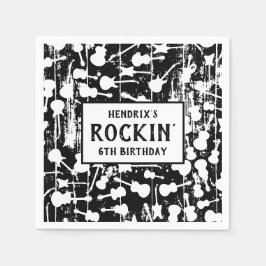Guardanapo De Papel Rock & Roll Guitar Birthday Party Napkins