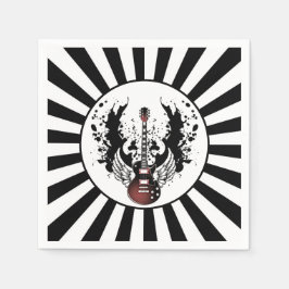 Guardanapo De Papel Rock & Roll Guitar Rocker Metal Musical Party