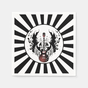 Guardanapo De Papel Rock & Roll Guitar Rocker Metal Musical Party