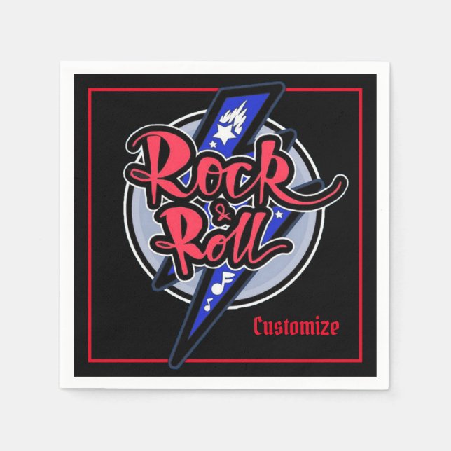 Guardanapo De Papel Rock & Roll Lightning (Frente)