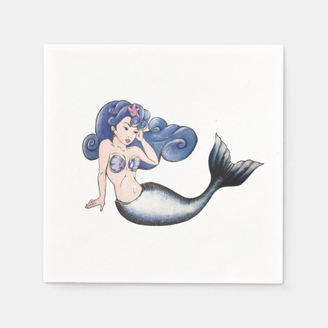 Guardanapo De Papel Rockabilly Mermaid (Frente)