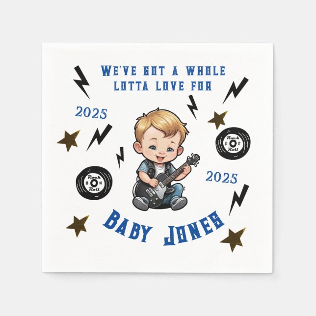 Guardanapo De Papel Rocker Rock N Roll Lotta Love Boy (Frente)