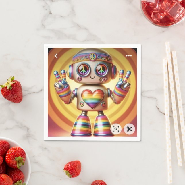 Guardanapo De Papel Rocking Retro Robot (Insitu)