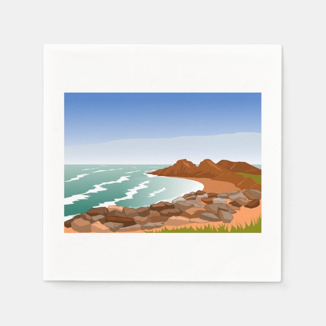 Guardanapo De Papel Rocky Coast Paper Napkins (Frente)