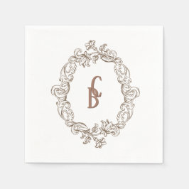 Guardanapo De Papel Rococo Mocha Florentine Monocromo Mousse