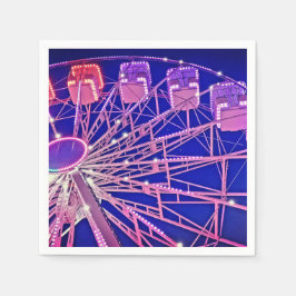 Guardanapo De Papel Roda-gigante vermelha e roxa