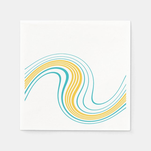 Guardanapo De Papel Roda Simples - Turquesa e Amarelo (Frente)