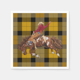 Guardanapo De Papel Rodeo Cowboy em Bucking Bronco