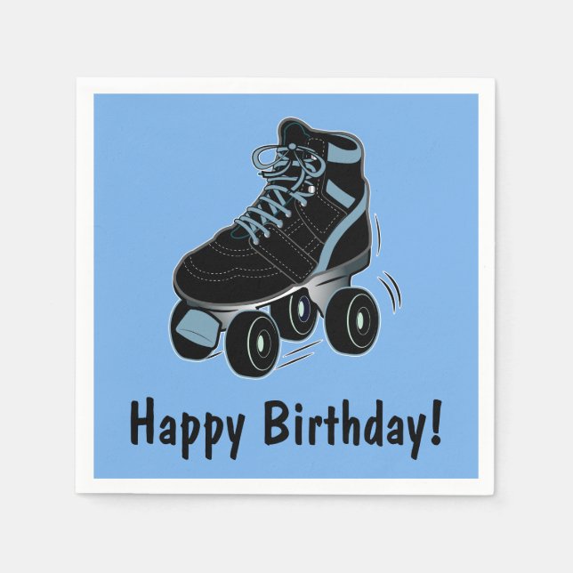 Guardanapo De Papel Roller Skate Feliz Aniversário (Frente)